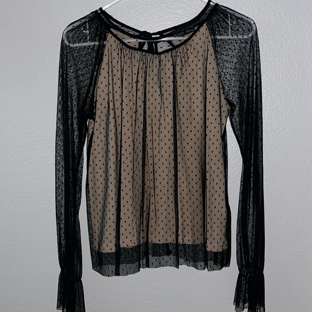 Zara Women’s top sheer lined, tied back closure size small